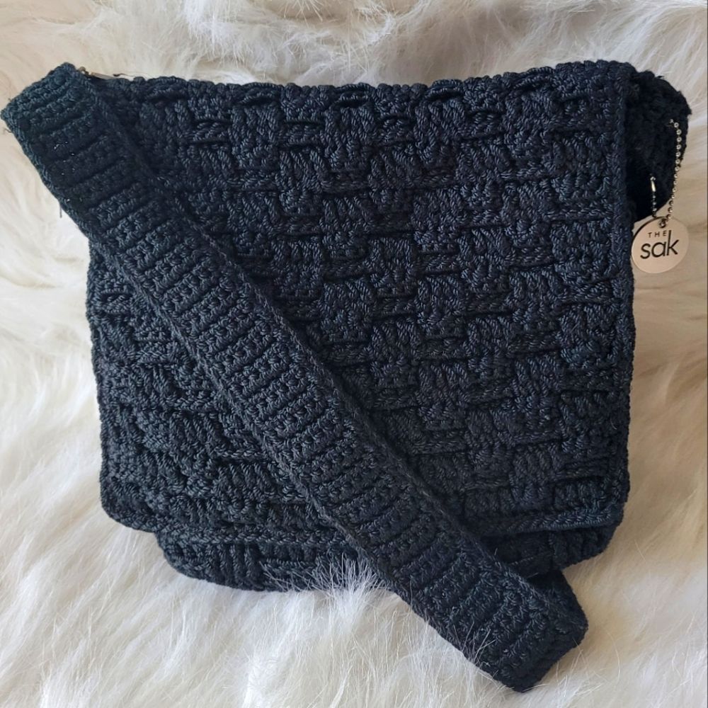 The Sak Black Crochet Shoulder Bag